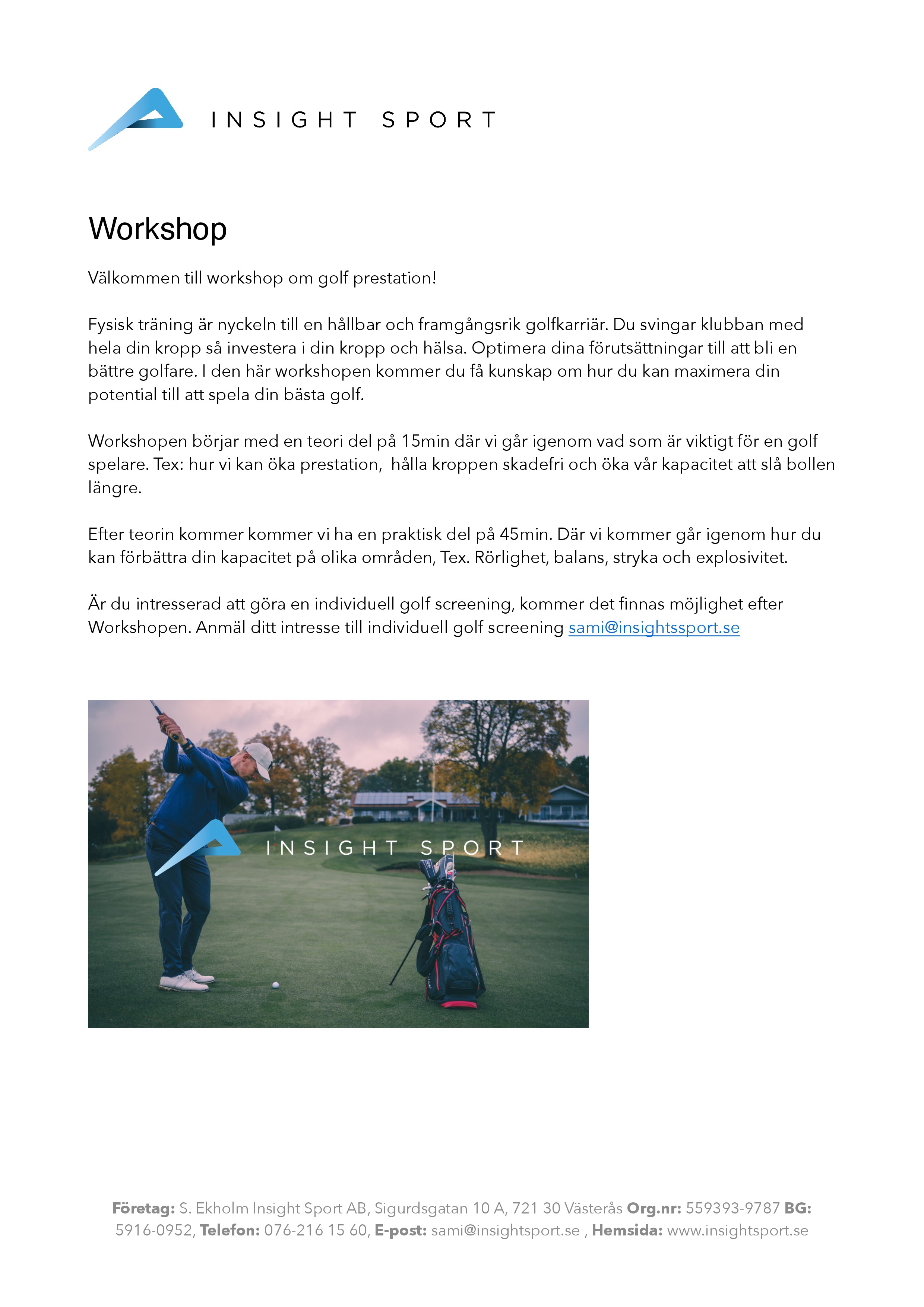 Workshop Golfprestation