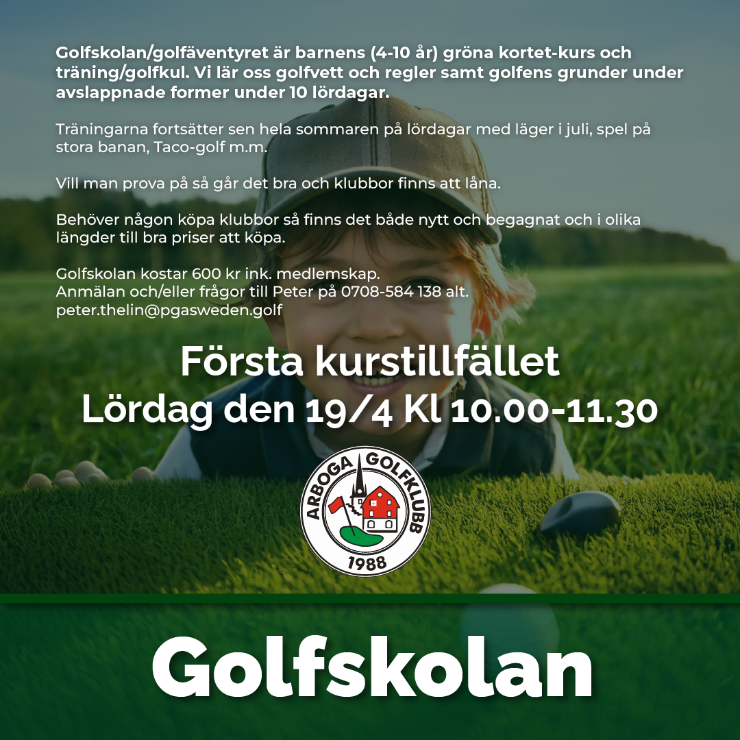 Golfskolan 2025 för knattar och juniorer - Peter Pro